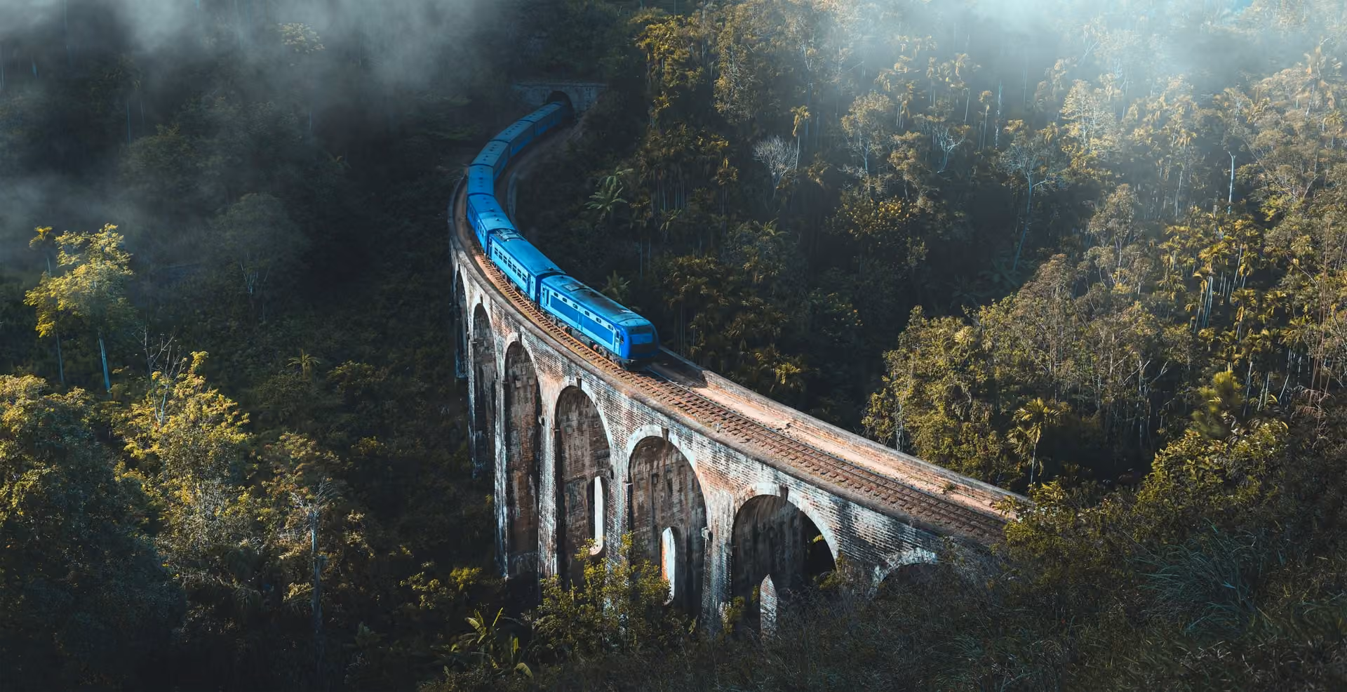 Sri Lankan mountain valley at sunrise
